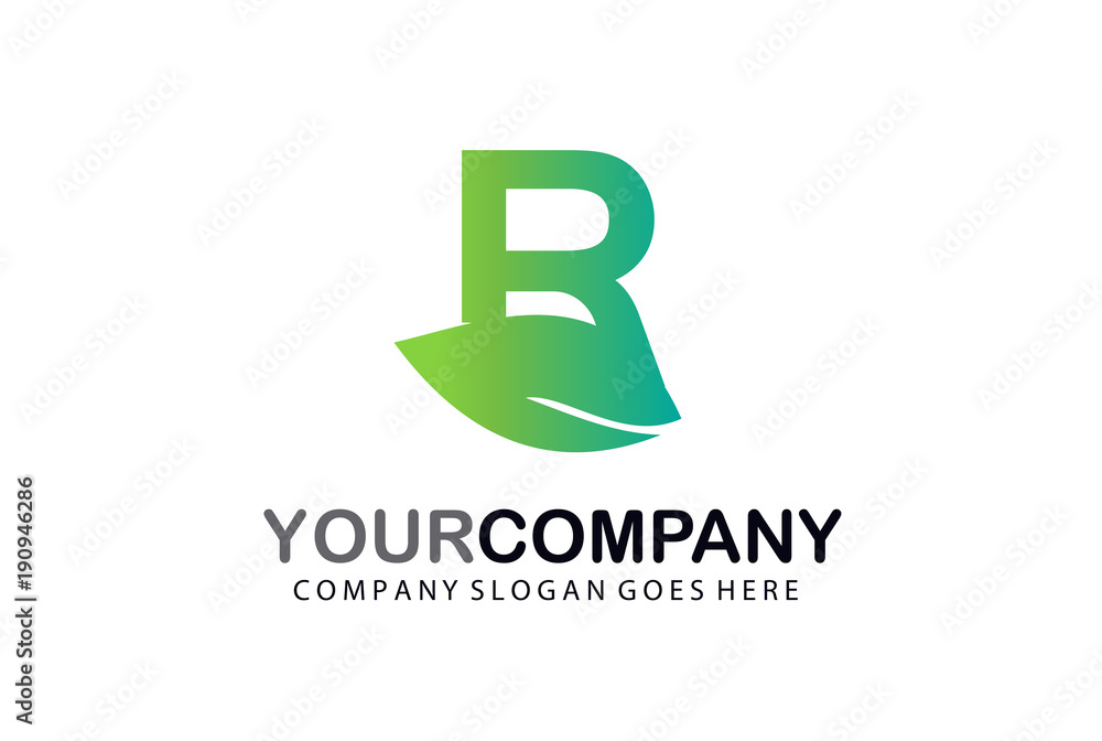 R Green Leaf Letter Logo Design R Green Leaf Letter Logo Design