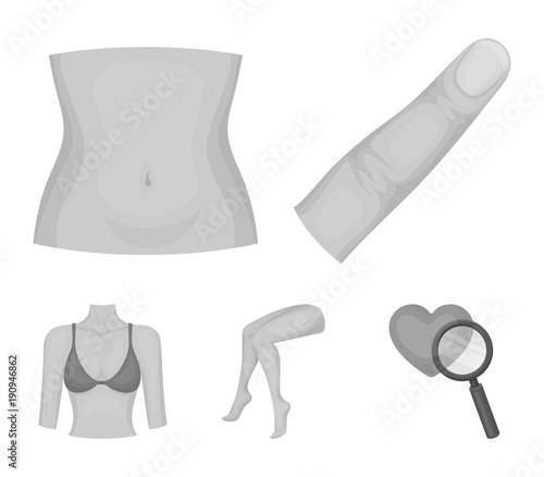 Finger, female feet, female, bust. Part of the body set collection icons in monochrome style vector symbol stock illustration web.