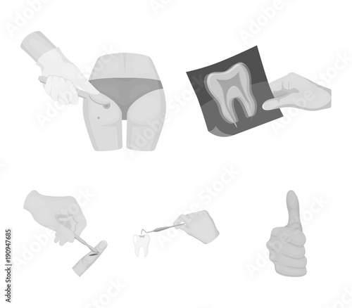 Tooth, X-ray, instrument, dentist and other web icon in monochrome style.surgeon, abscess, scalpel icons in set collection.