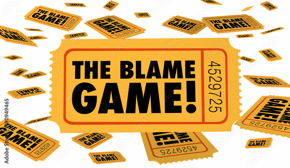 Αυτοκόλλητο The Blame Game Shift Responsibility Fault Tickets 3d Illustration