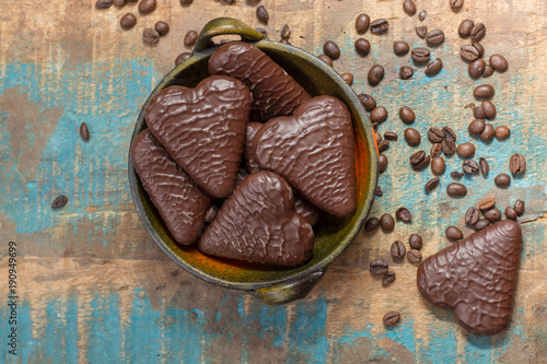 Vászonkép Traditional Polish pierniki, chocolate gingerbread