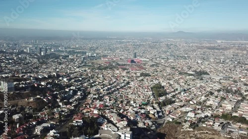 Aerial view of Tijuana suburban zone, civil engineering and urbanism