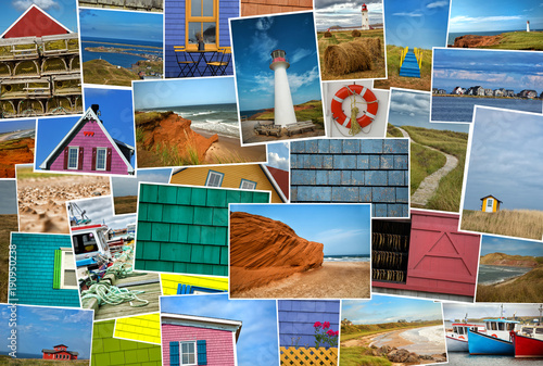 Collage of pictures from magdalen island in Canada photo