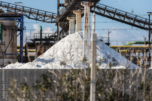 Manufacture of industrialized salt withdrawn from the Mediterranean salt flats photo