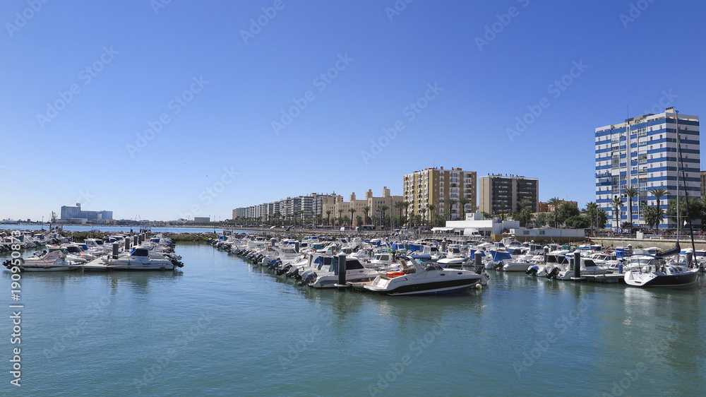 boats docked in the port of cadiz