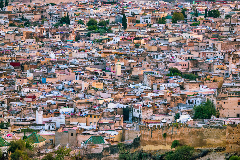Morocco, Fez - Views over the old city 
