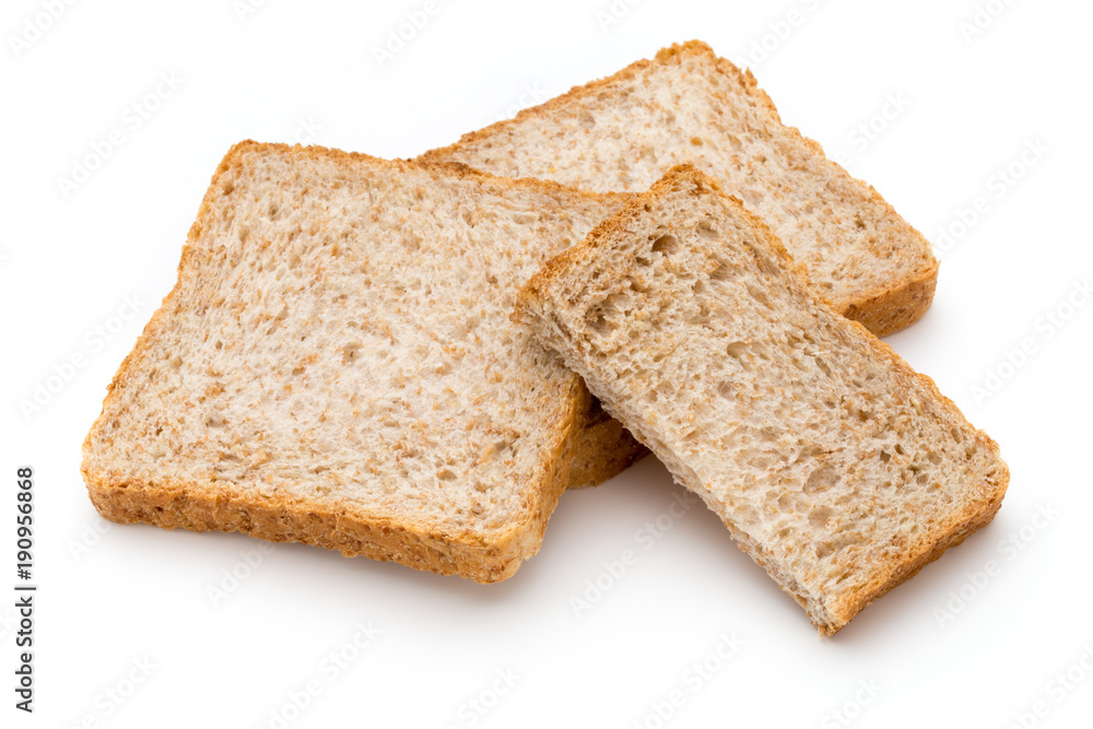 Toast bread isolated on the white background.