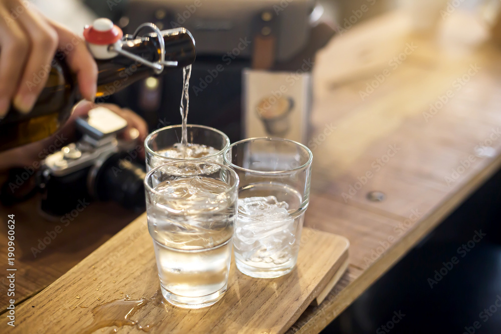 Water in a glass, selective focus Water in a glass, selective focus