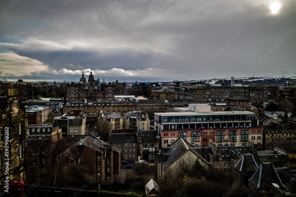 A view of Ediniburgh from in front of Edinburgh Castle