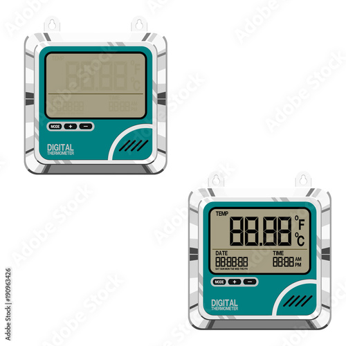 Isolated digital thermometer on transparent background
