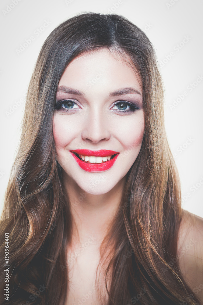 Portrait of beautiful young woman . Isolated on white background. Beautiful woman Portrait of beautiful young woman . Isolated on white background. Beautiful woman