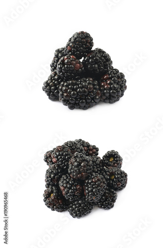 Pile of blackberries isolated