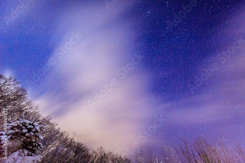 Beautiful nature scenes with twinkling starts at night
