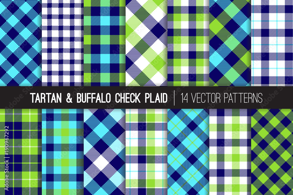 Blue Green Plaid Pattern