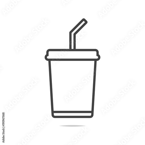 Soda drink line icon vector