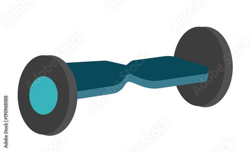 Modern self-balancing electric gyroboard vector cartoon illustration isolated on white background