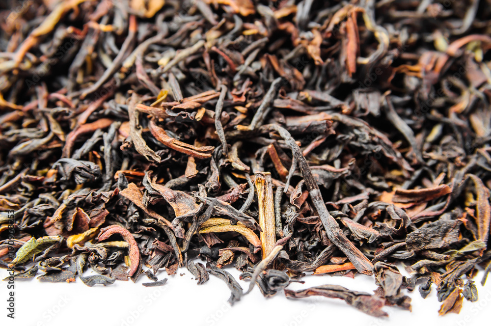 Background of dry black tea with flavors Background of dry black tea with flavors