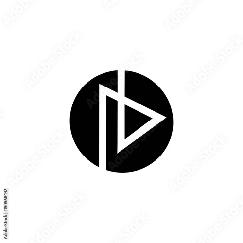 letter rb in a black circle logo vector