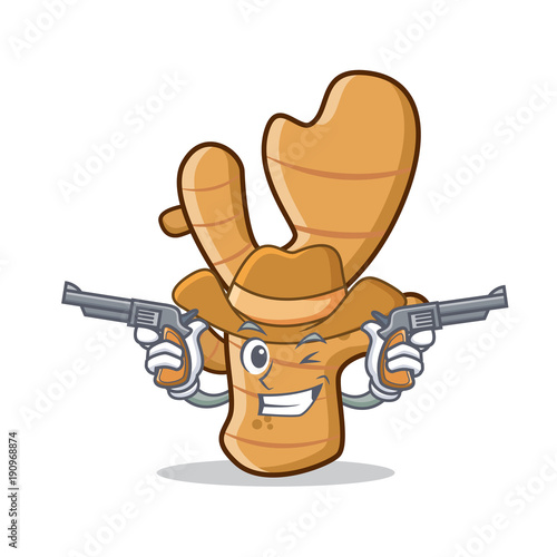 Cowboy ginger character cartoon style