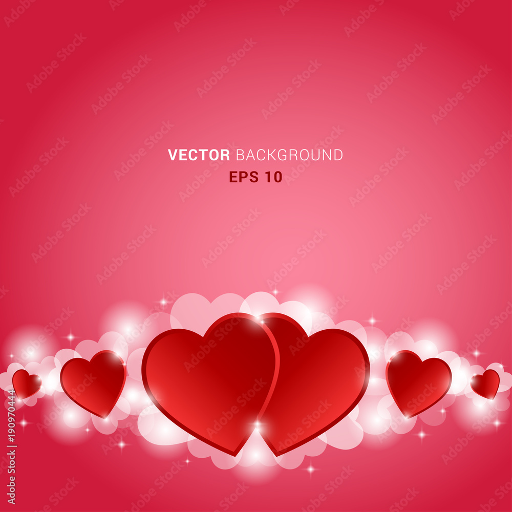 abstract background with red love hearts. happy valentine day concept. vector illustration. abstract background with red love hearts. happy valentine day concept. vector illustration.