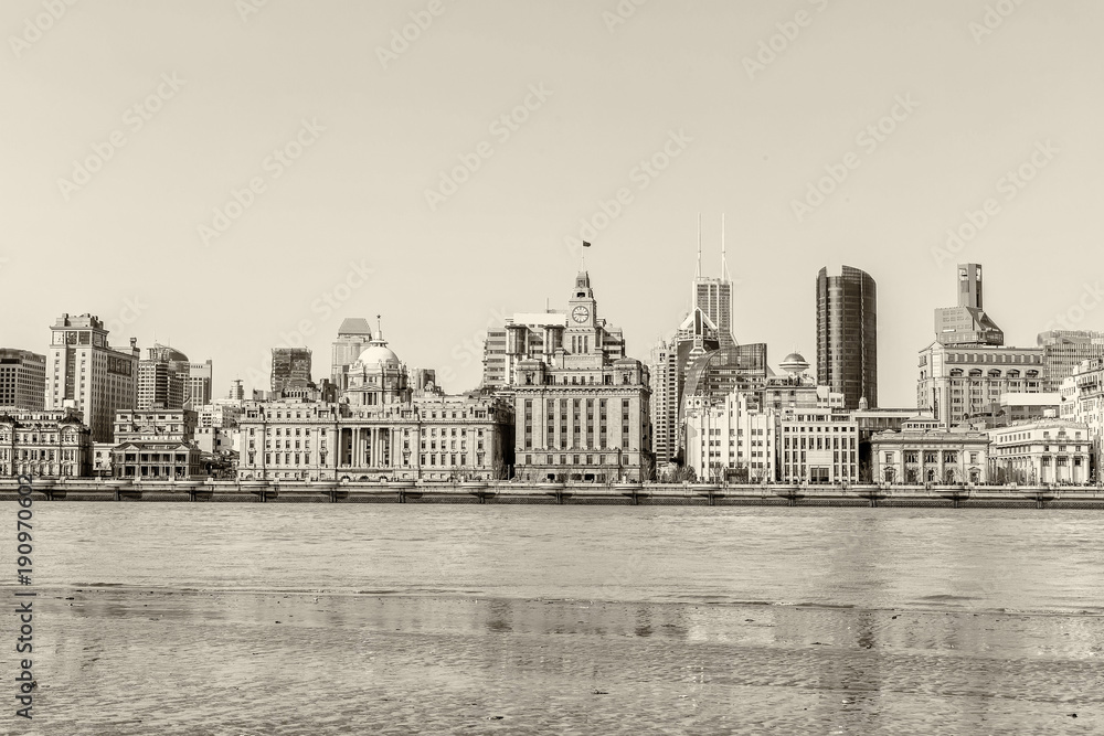 Fototapeta premium Shanghai Bund retro photo