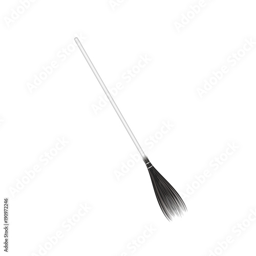 Vintage broom in black and white design