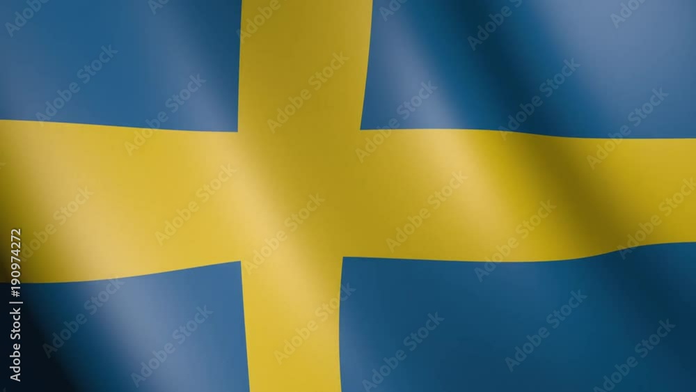 Flag of Sweden with fabric texture, seamless loop Flag of Sweden with fabric texture, seamless loop