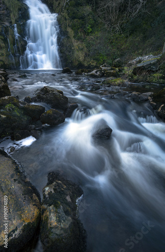 A magical view of Assaranca Falls in the backcountry landscape of Co. Donegal  Ireland.