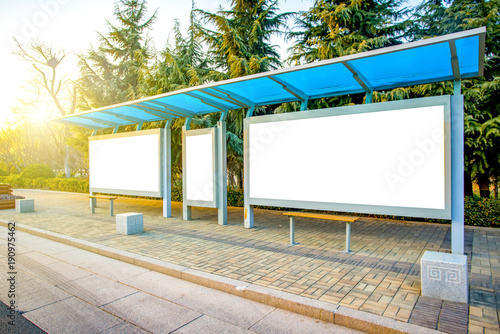 Fototapeta Naklejka Na Ścianę i Meble -  Station sunshade and billboard light box