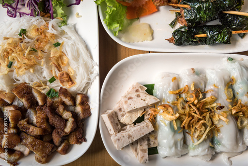Vietnamese Traditional food on Table