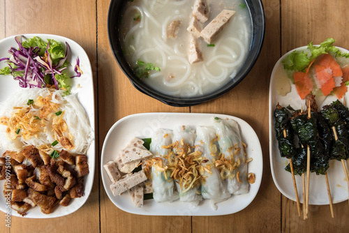 Vietnamese Traditional food on Table