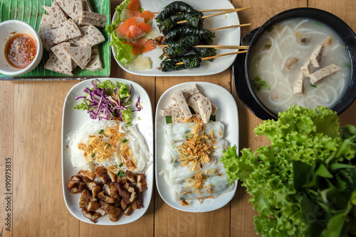 Vietnamese Traditional food on Table