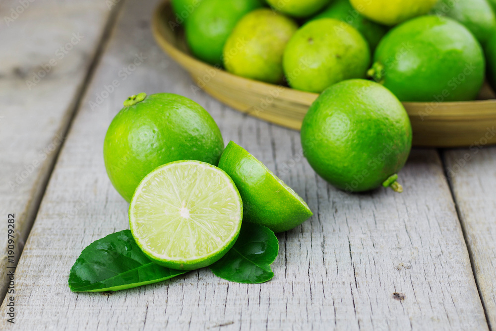 Fresh lime on wooden. Fresh lime on wooden.