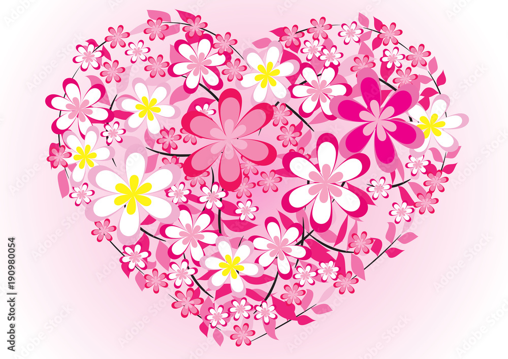 Obraz heart shape flower design
