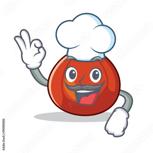 Chef red kuri squash character cartoon