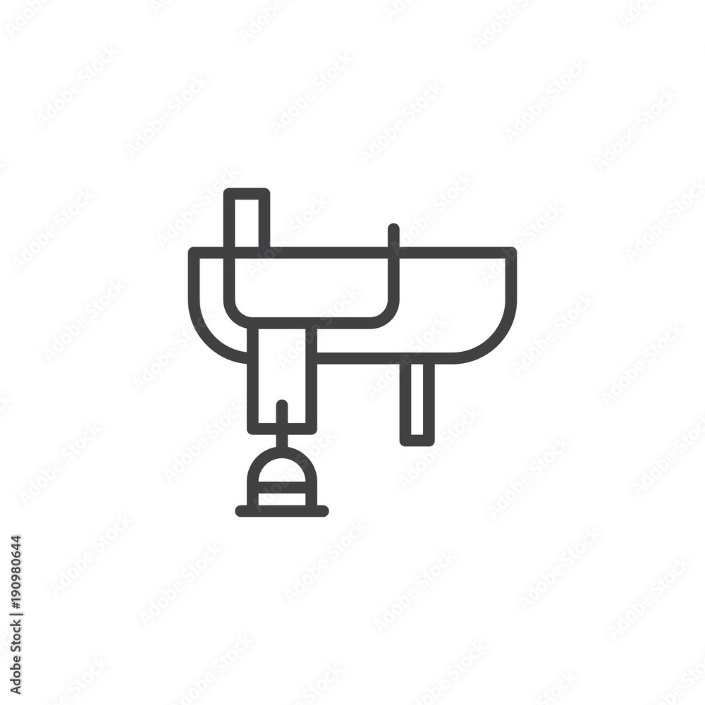 Cowboy western saddle line icon, outline vector sign, linear style pictogram isolated on white. Equestrian tools for horse riding symbol, logo illustration. Editable stroke Cowboy western saddle line icon, outline vector sign, linear style pictogram isolated on white. Equestrian tools for horse riding symbol, logo illustration. Editable stroke