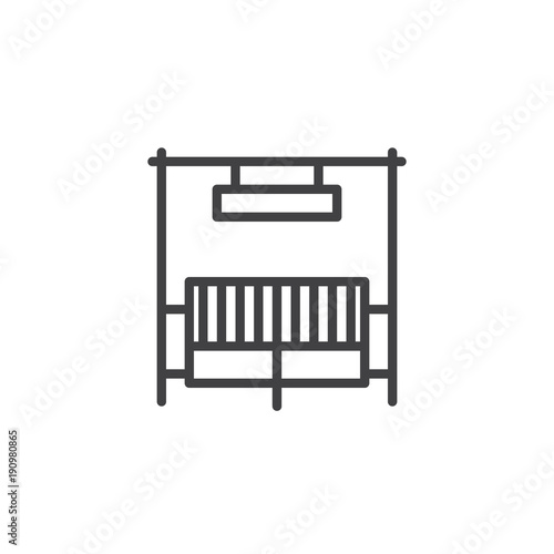 Ranch gate line icon, outline vector sign, linear style pictogram isolated on white. Symbol, logo illustration. Editable stroke