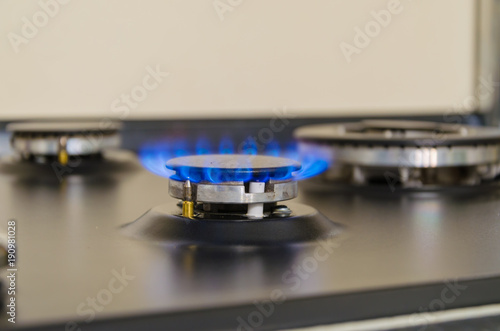 Burning gas burner.