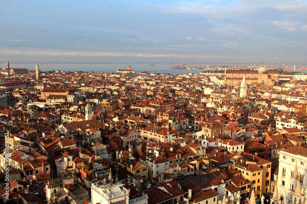 Vue de Venise depuis la tour Campanile de Saint-Marc, Venise, Italie
