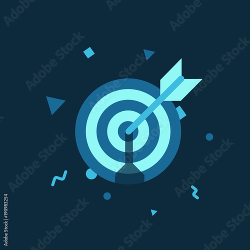 Vector illustration of a target with an arrow