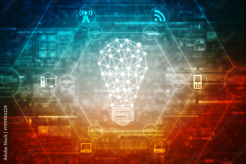 Obraz premium bulb future technology, innovation background, creative idea concept 
