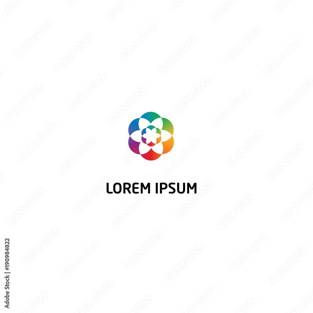 Abstract multi Color Flower Logo