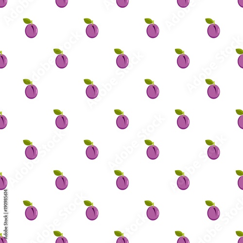 Plum pattern seamless in flat style for any design