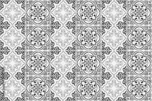 Vintage ceramic tiles wall decoration.Turkish ceramic tiles wall background