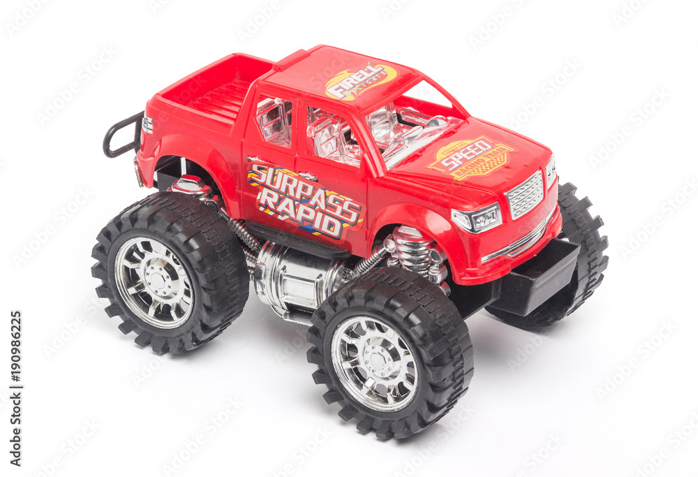 Red Toy car Bigfoot
