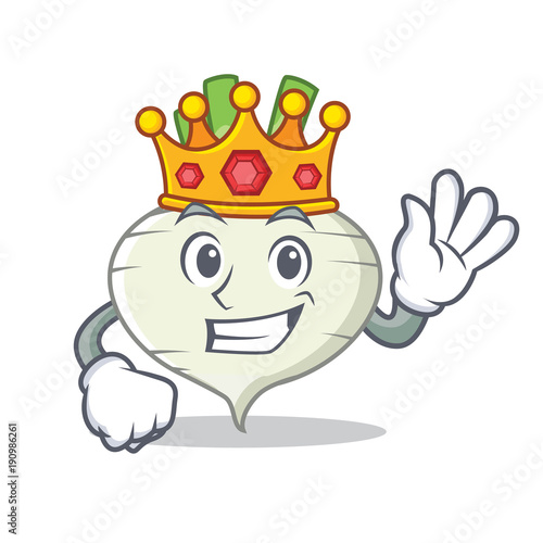 King turnip mascot cartoon style