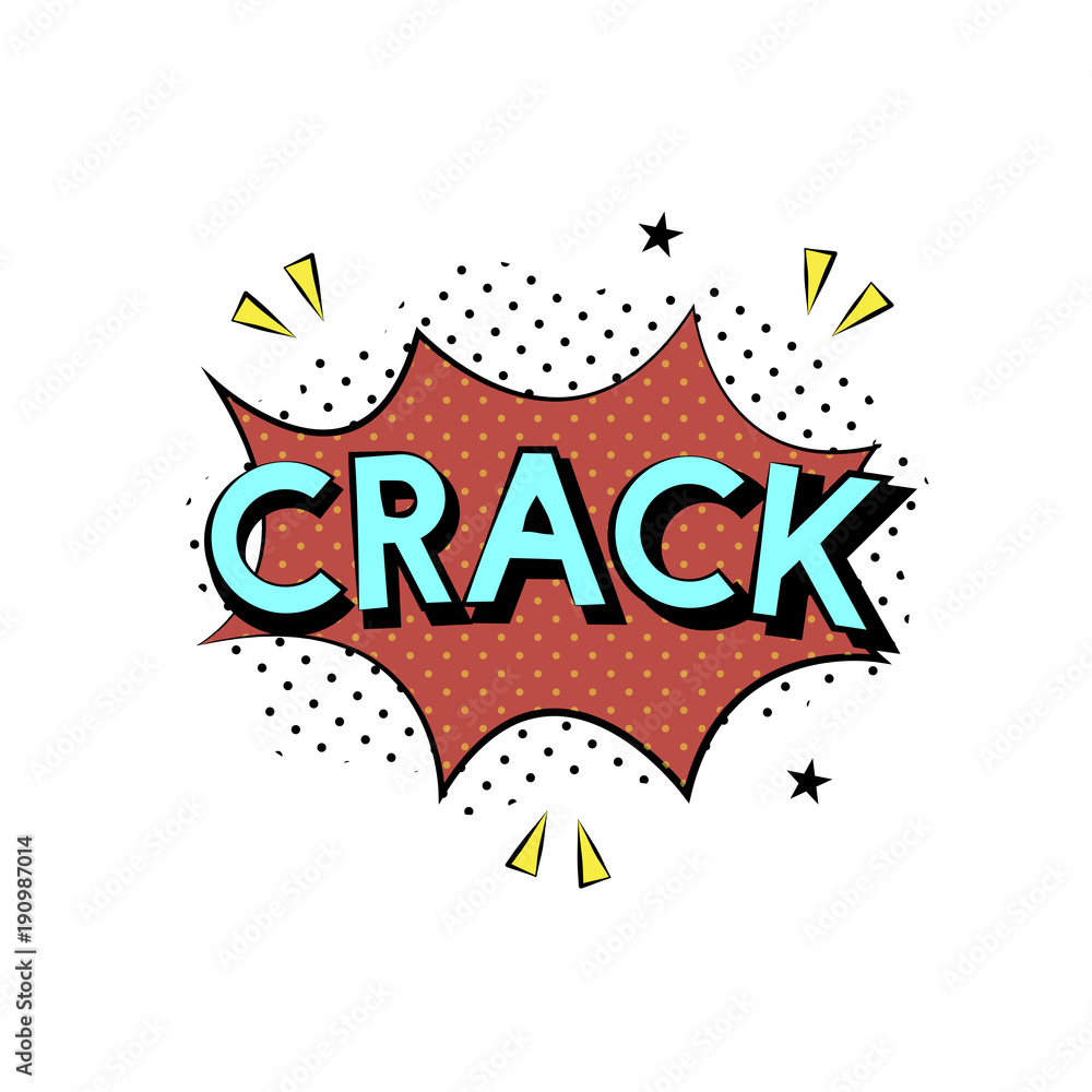 Fototapeta premium Illustration of crack word isolated on background