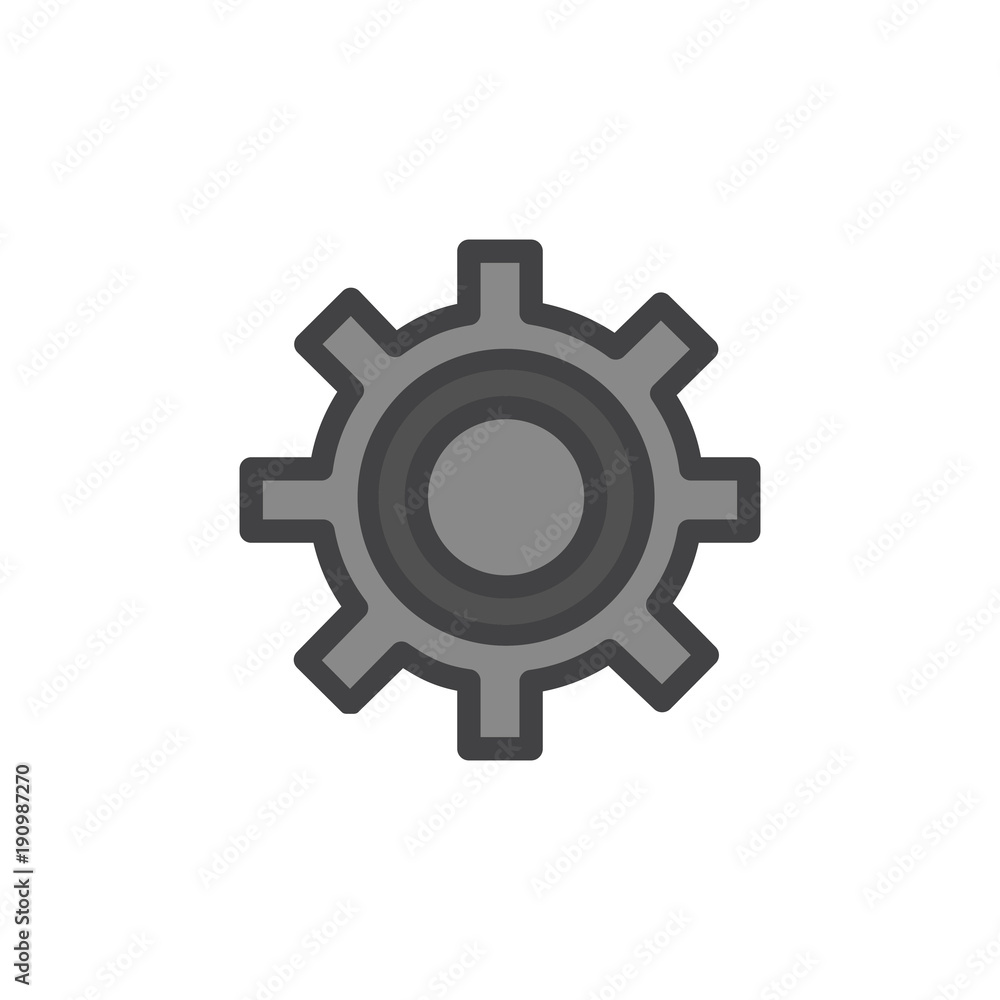 Illustration of cog isolated of white Illustration of cog isolated of white