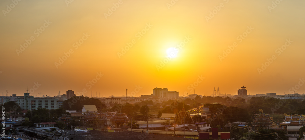 Sunset at cityscape