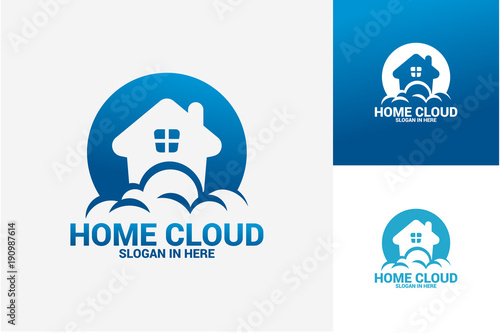 Home Cloud Logo Template Design Vector, Emblem, Design Concept, Creative Symbol, Icon